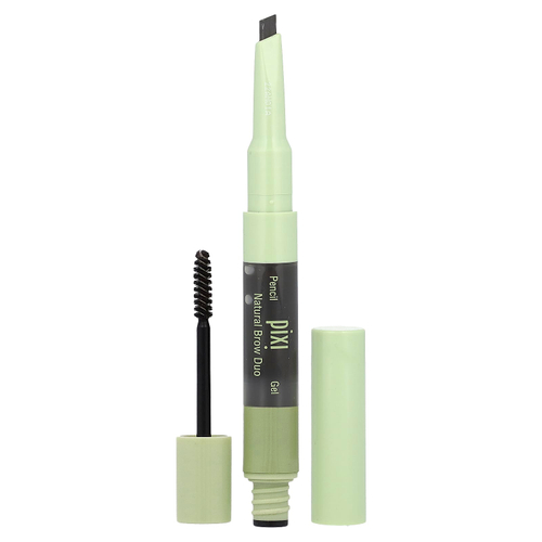Pixi Beauty, 2-в-1 Natural Brow Duo, карандаш и гель для бровей, 0634 мягкий черный, 1 шт.
