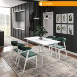 Стол деревянный UMBRA, цвет белый дуб/ белый матовый