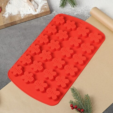 Форма силиконовая "Пряничный человек" 24 ячеек, 32х21х2 см