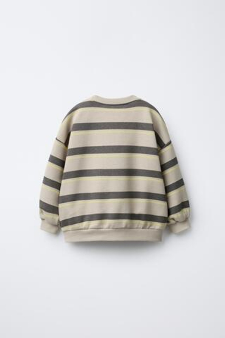 ZARA ТОЛСТОВКА В ПОЛОСКУ, БЕЖЕВЫЙ