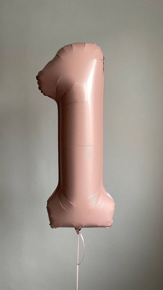 Шар (40&#39;&#39;/104 см) Цифра, 1, Розовый, 1 шт. в уп.