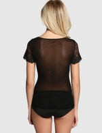 Футболка Greta с кружевом (Размер: L) (Цвет: черный)