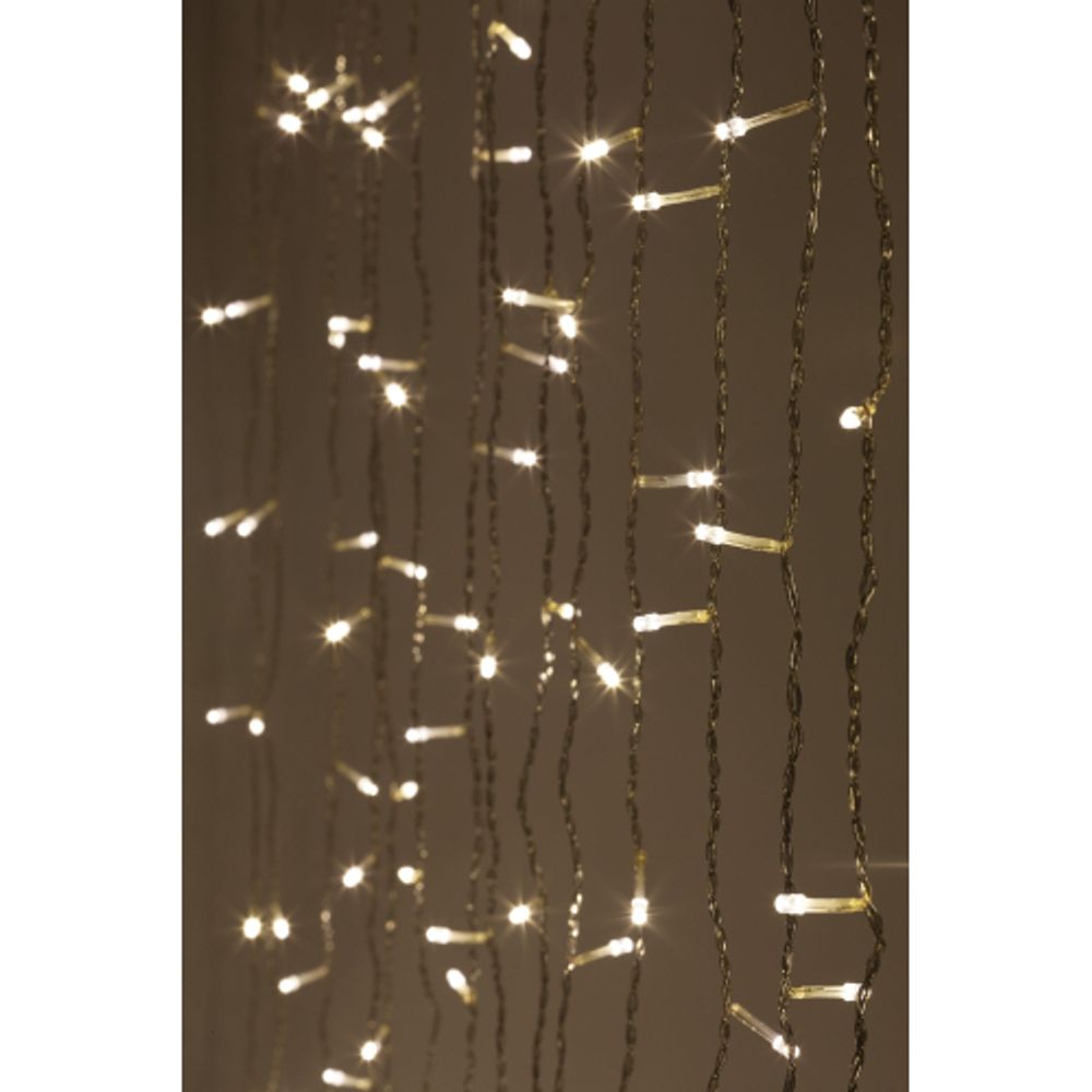 Светодиодная новогодняя гирлянда ЭРА ЕNIGW - 320W Занавес 8 режимов 3*2 м холодный белый 320 LED IP20