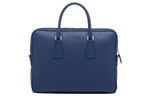 PRADA Saffiano Leather Portable One Shoulder Crossbody Briefcase Men"s Dark Purple Blue
