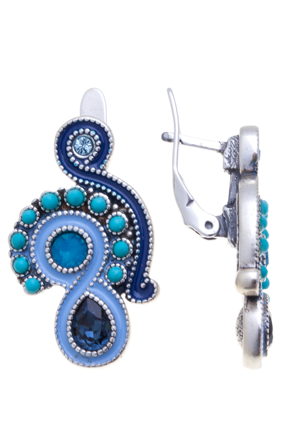 "Альтея" серьги в серебряном покрытии из коллекции "Шер" от Jenavi с английским замком