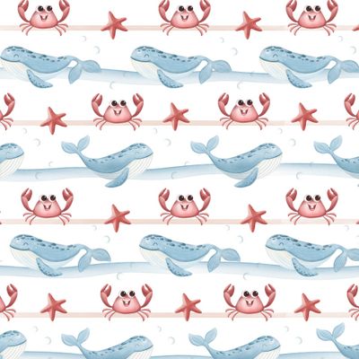Морские животные крабы и киты