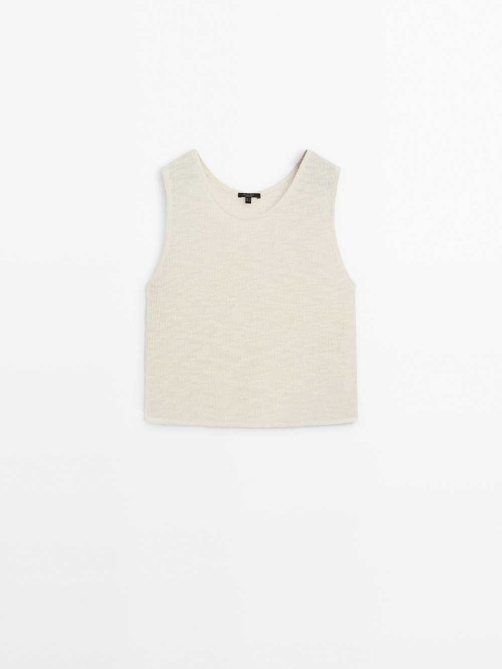 Massimo Dutti Трикотажный топ без рукавов, натуральный, кремовый