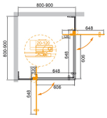 Душевой уголок Cezares Silder 90х90 SLIDER-A-2-80/90-C-Cr профиль Хром стекло прозрачное