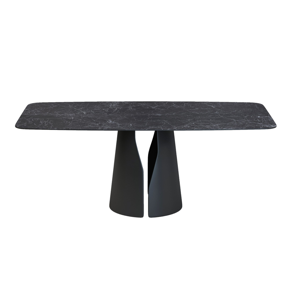 Стол овальный GIO 180, керамика матовая, черная