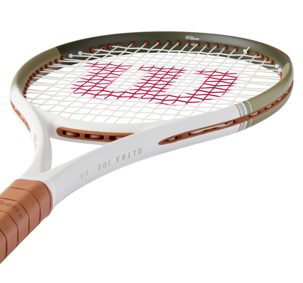 Теннисная ракетка Wilson Ultra 100 V5 Desert - brown/green/sand + Струны
