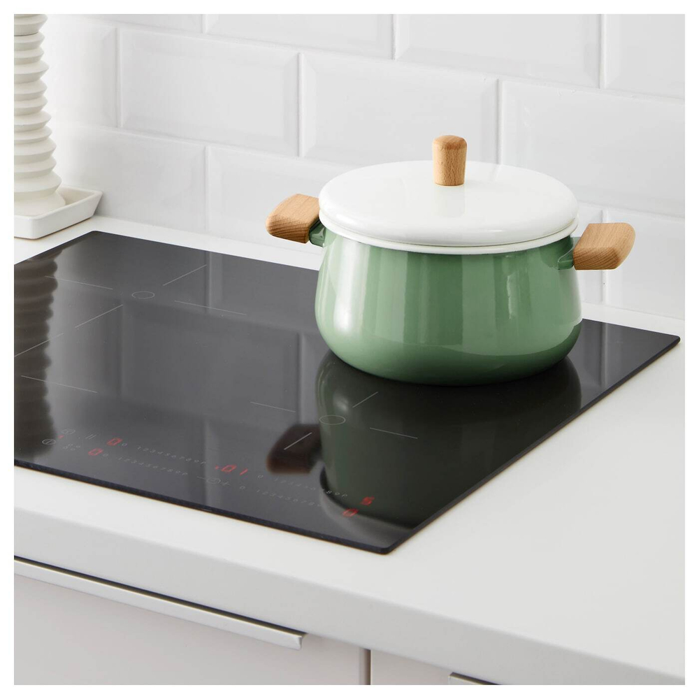Кастрюля с крышкой IKEA KASTRULL (КАСТРУЛЛ), Эмалированная сталь, Зеленый, 3 л