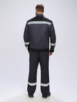 Костюм Ховард-1 (тк.Смесовая,240) брюки, т.серый/черный/лимонный