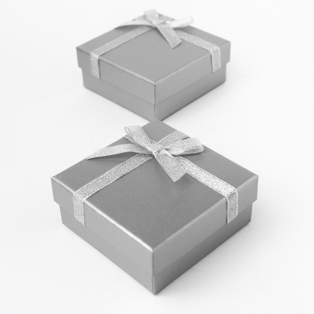 Картонный футляр «Конфетти» с бантиком для серёг и подвески