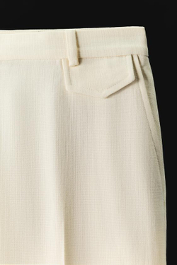 ZARA РАСКЛЕШЕННЫЕ БРЮКИ С ЗАНИЖЕННОЙ ТАЛИЕЙ ZW COLLECTION, ЭКРЮ