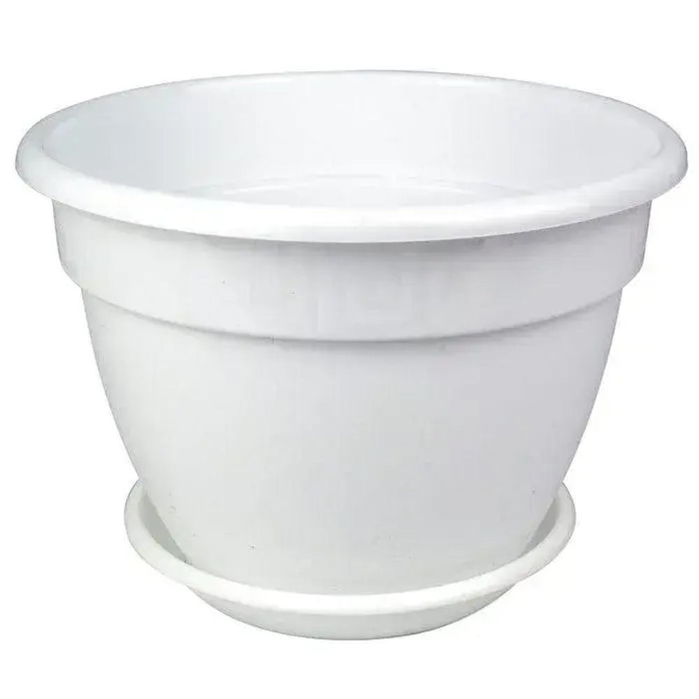 Горшок Антик, D22, 3,6 л, белый с поддоном