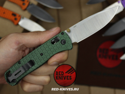 Нож Benchmade 535 Алюминий Frag A+++ - зеленая рук., сатин клинок RK/Н57