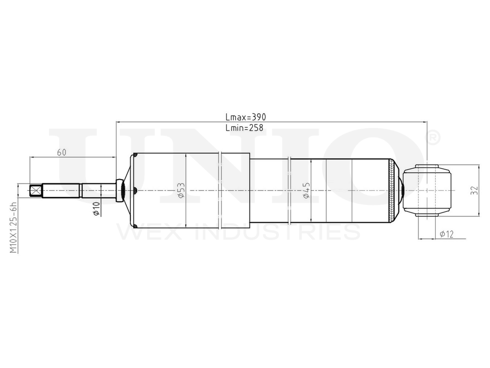 Амортизатор газовый передней подвески UNIO SAB-10420