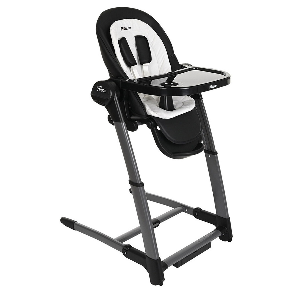 Стульчик для кормления Pituso Triola 3 в 1 Черная рама/Черный