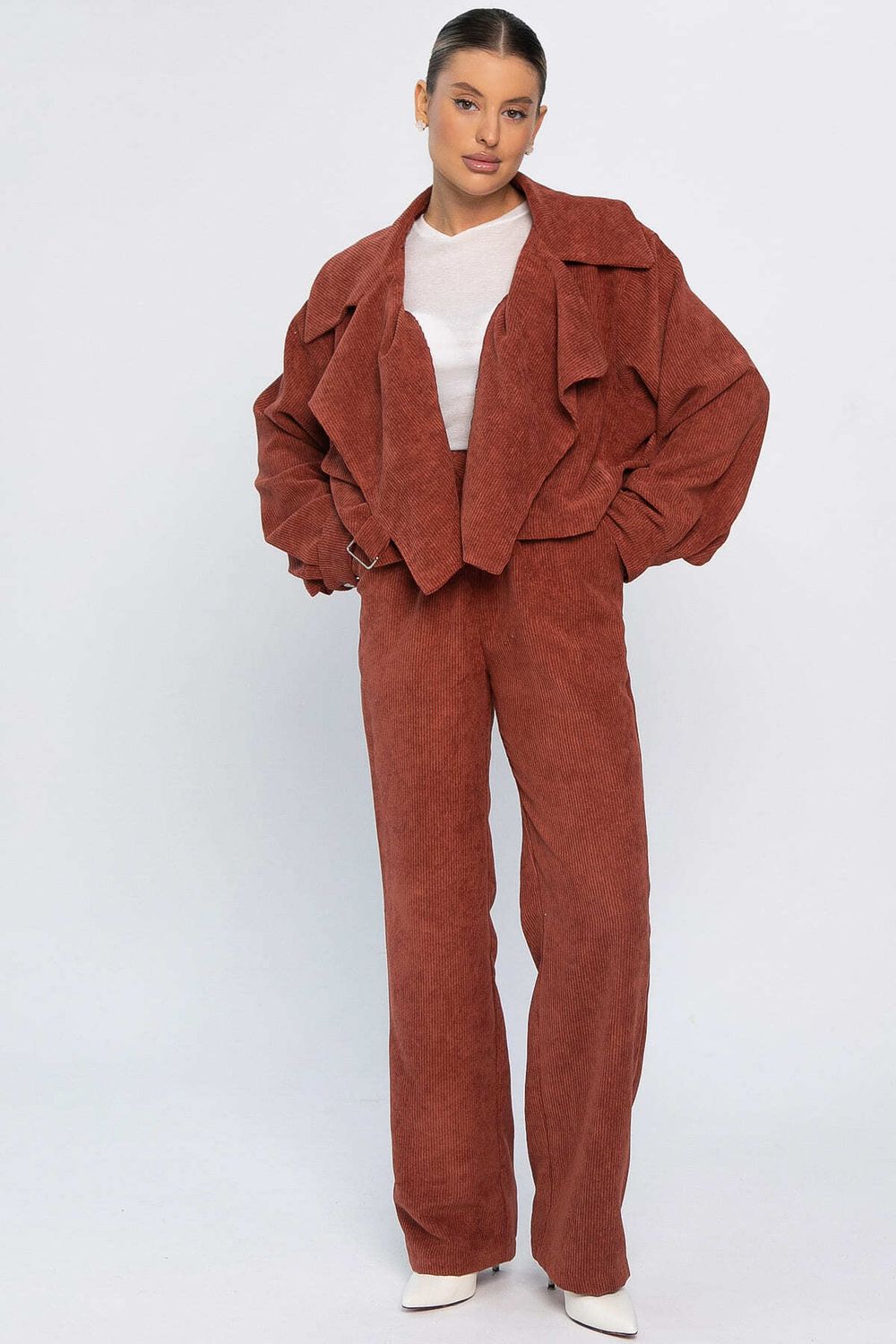 Брюки вельветовые Динара (коричневые) Б14630-39М LT Collection