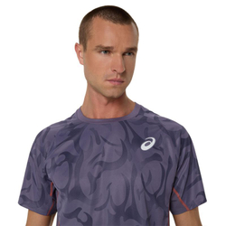 Мужская теннисная футболка Asics Game Short Sleeve - серо-фиолетовая