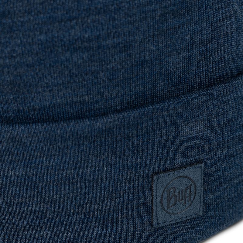 Теплая шерстяная шапка Buff Merino Heavyweight Hat Solid Indigo Фото 3