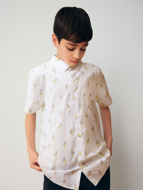 Рубашка с коротким рукавом для мальчика Next 729-910, Белый