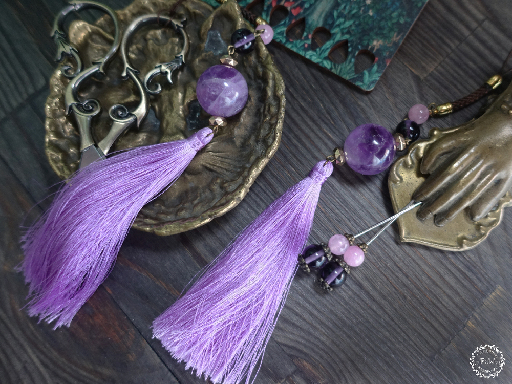 Комплект "АметистО" (маячок для ножниц и счетная игла)