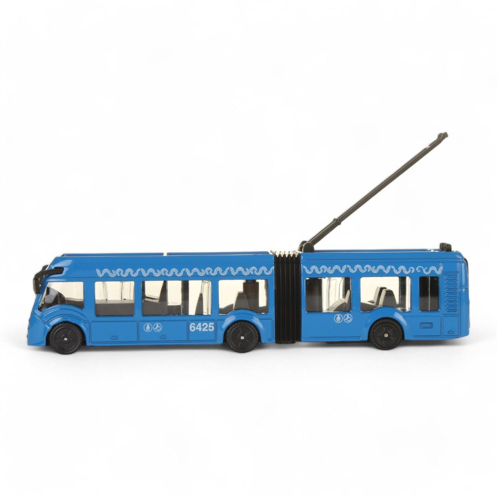 Модель ин. мет. "Метрополитен Троллейбус с резинкой" 19см, двери, коробка SB-18-11WB(NO IC).20-1 (Техно