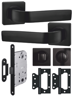 Ручка для межкомнатных дверей с замком и петлями