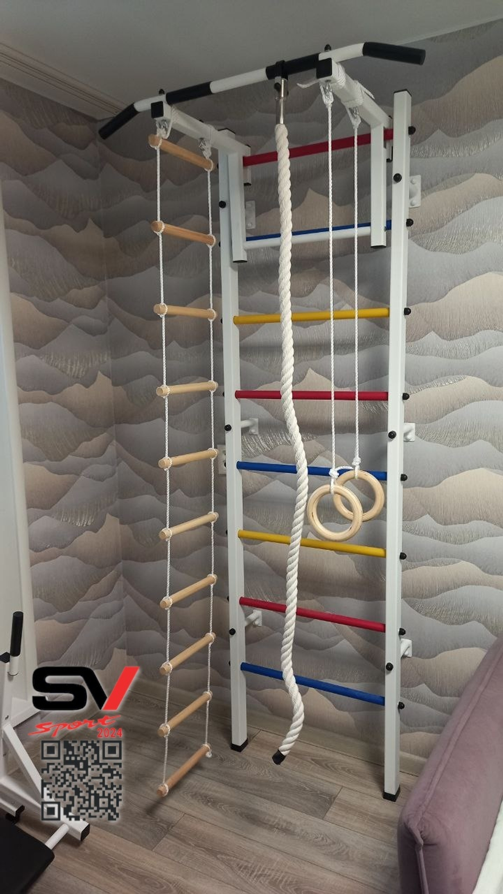 Монтаж шведской стенки Sv Sport в пеноблочные, газоблочные стены