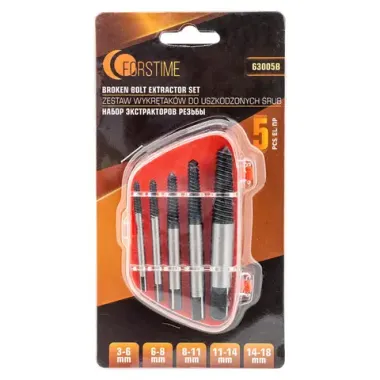Экстракторы для извлечения поврежденных болтов/гаек, набор 5пр. FORSTIME FT-63005B