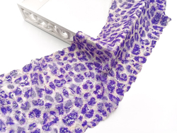 Эластичное кружево, 18,5 см, леопард-принт, сирень, (Арт: EK-2711), м