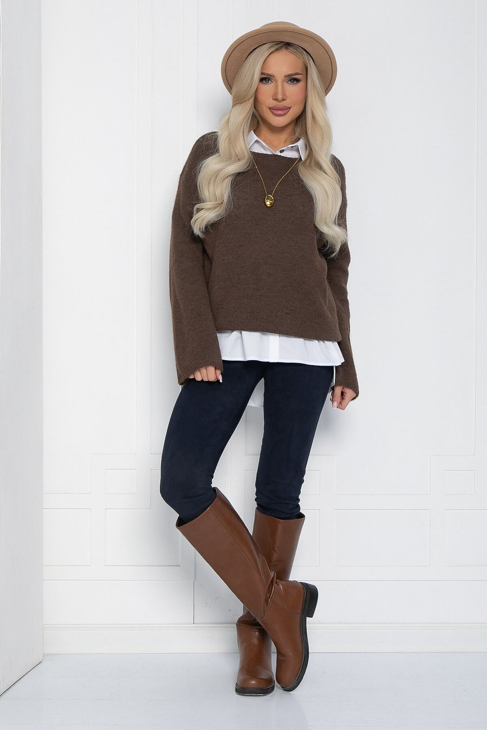 Джемпер Евангелина (коричневый) Б14170-5М LT Collection