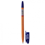 Ручка шариковая Alingar на масляной основе"Vectro-А" , 1 мм, синяя, игольчатый наконечник, шестигранный, грип, оранж. пластик. корпус, карт. уп.