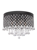 Потолочный светильник E14*4*40W черный лофт хрусталь