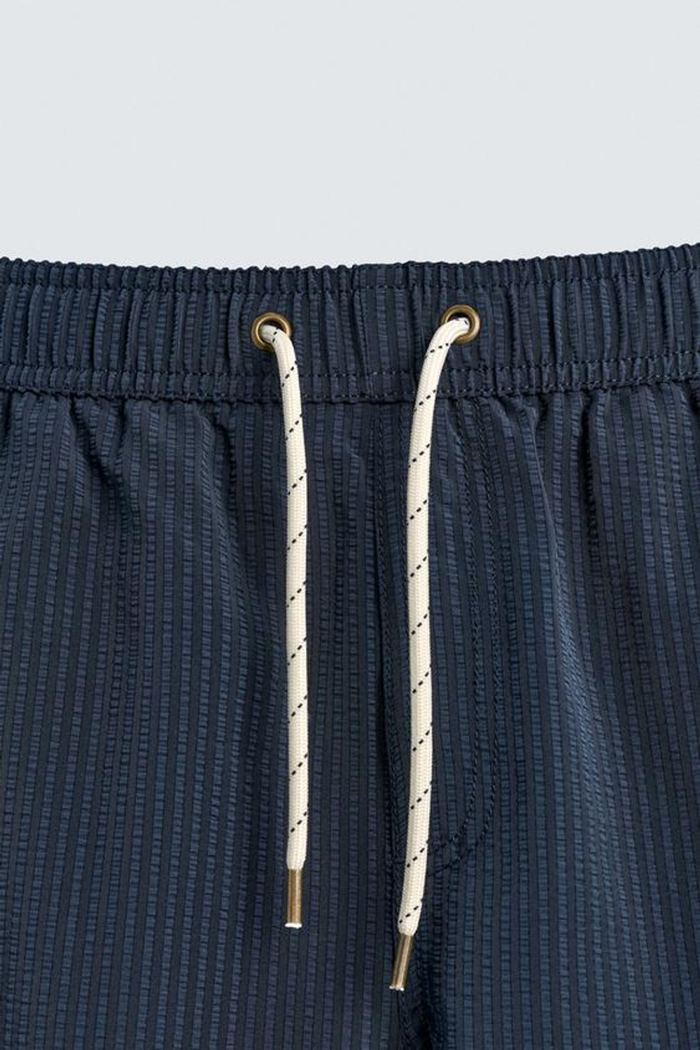 ZARA ДЛИННЫЕ ПЛАВКИ ИЗ ЖАТОЙ ТКАНИ, ТЕМНО-СИНИЙ