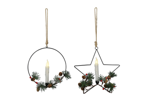 Декор подвесной светодиодный "Свеча" в ассортименте 25x26,5см/30x30см + 15см подвес