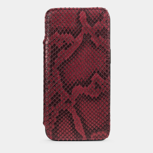 Чехол для iPhone 15 Pro Max из кожи питона, бордового цвета