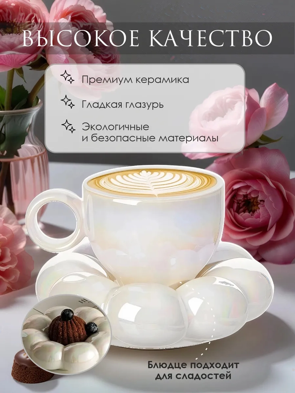 Чайная пара набор блюдце и чашка