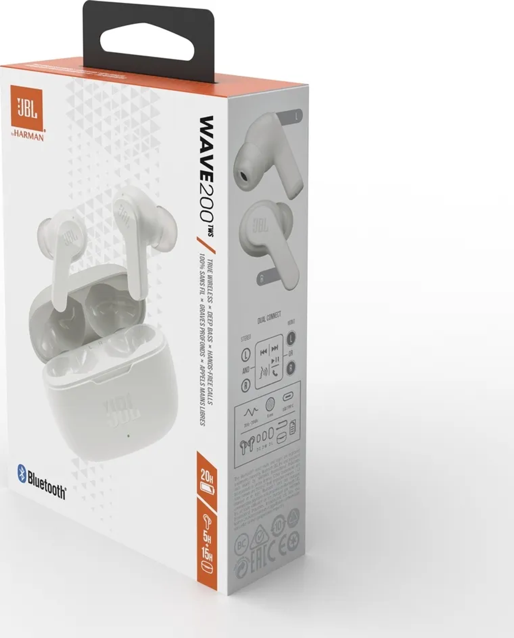 Беспроводные наушники JBL Wave 200TWS Global, USB Type-C, белый