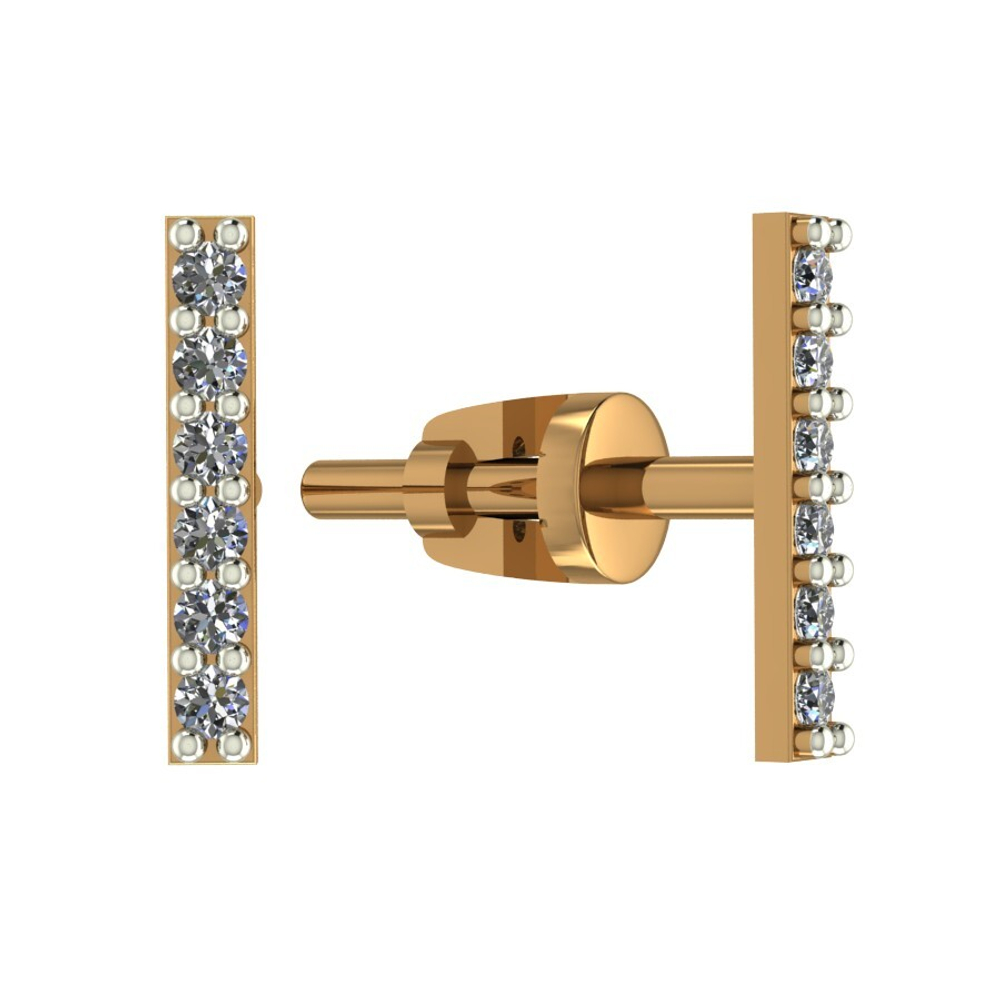 Серьги из золота 585 пробы с Фианит