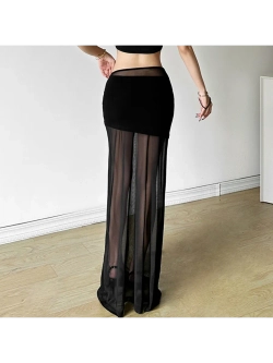 Юбка длинная прозрачная