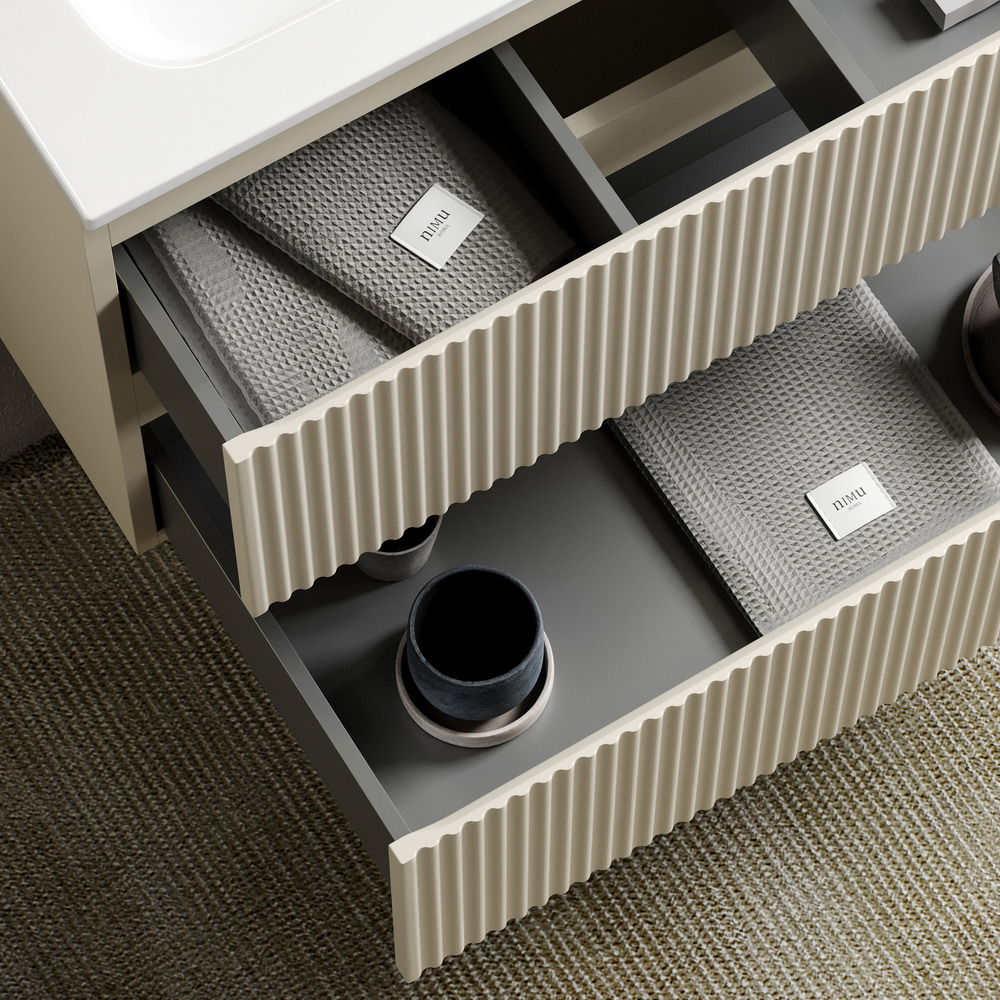 Тумба подвесная под раковину Sancos Snob R, Beige Soft 1195х445х500