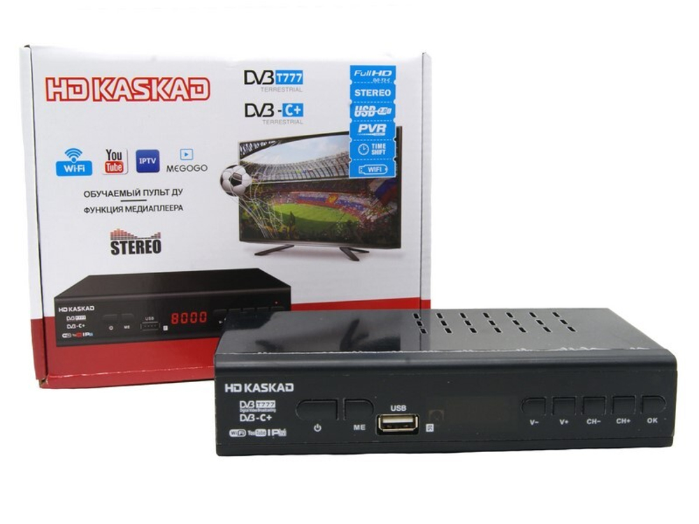 Цифровая ТВ приставка DVB-T-2 KASKAD T777 (Wi-Fi) + HD плеер