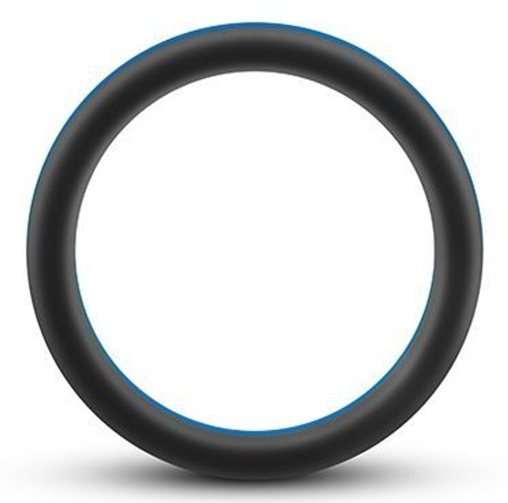 Черно-синее эрекционное кольцо Silicone Go Pro Cock Ring (Цвет: черный с синим)