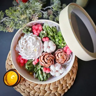 Новогодний зефир круглый «Хризантемы» / 21 см Новогодний зефир круглый «Хризантемы» / 21 см