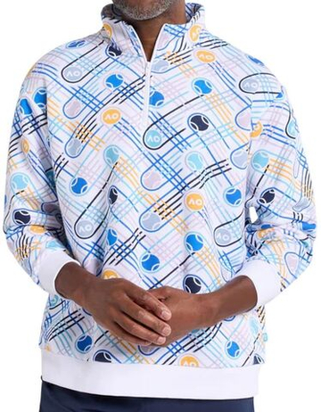 Мужская теннисная кофта Australian Open Quarter Zip Fleece - белый