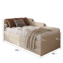 Кровать детская тахта 160х80 см с ящиком (лайт блю Беверли)