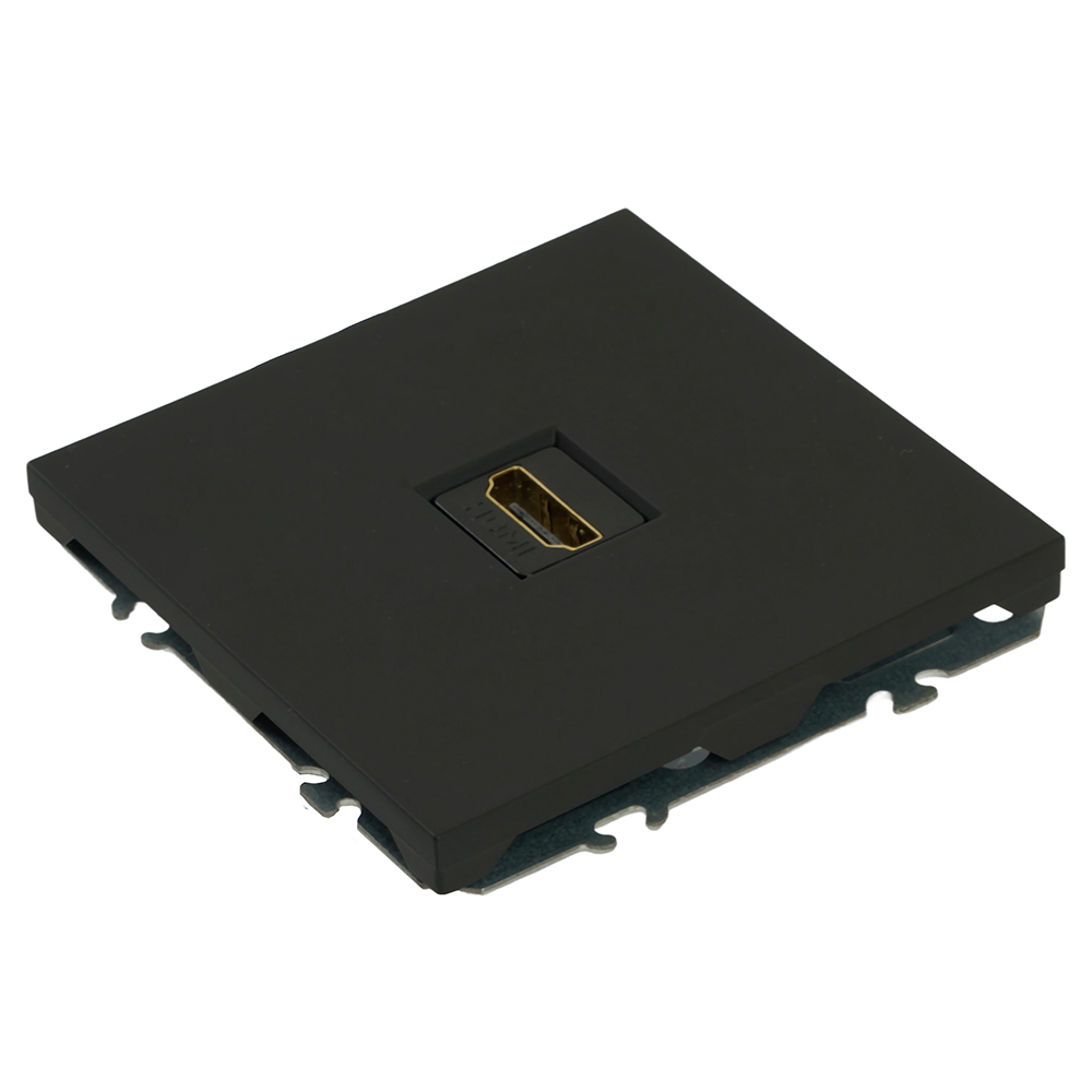 Розетка HDMI 2.0 Type A (механизм), серия Эмили, STEKKER, RST00-5118-05, черный уголь, soft touch 50171