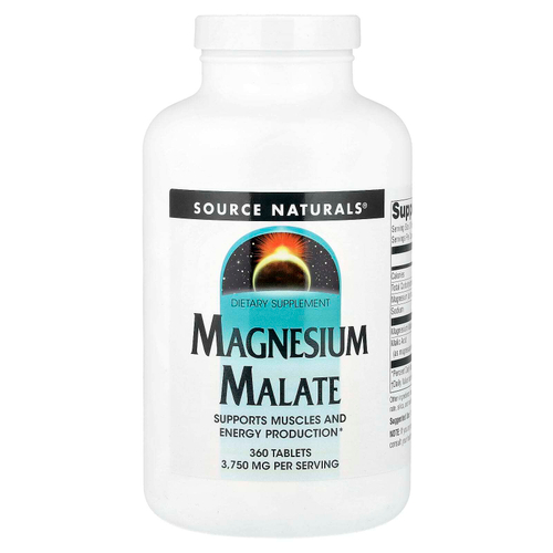 Source Naturals, малат магния, 360 таблеток (1250 мг в 1 таблетке)